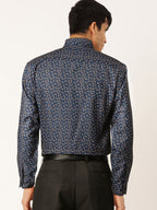 Jainish Navy Men's Cotton Printed Formal Shirt's ( SF 756Navy ) - Distacart