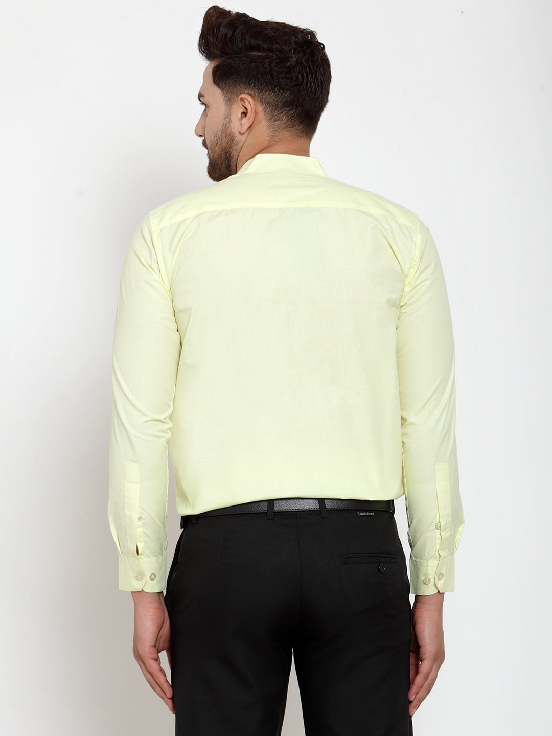 Jainish Green Men's Cotton Solid Mandarin Collar Formal Shirts ( SF 757Lime ) - Distacart