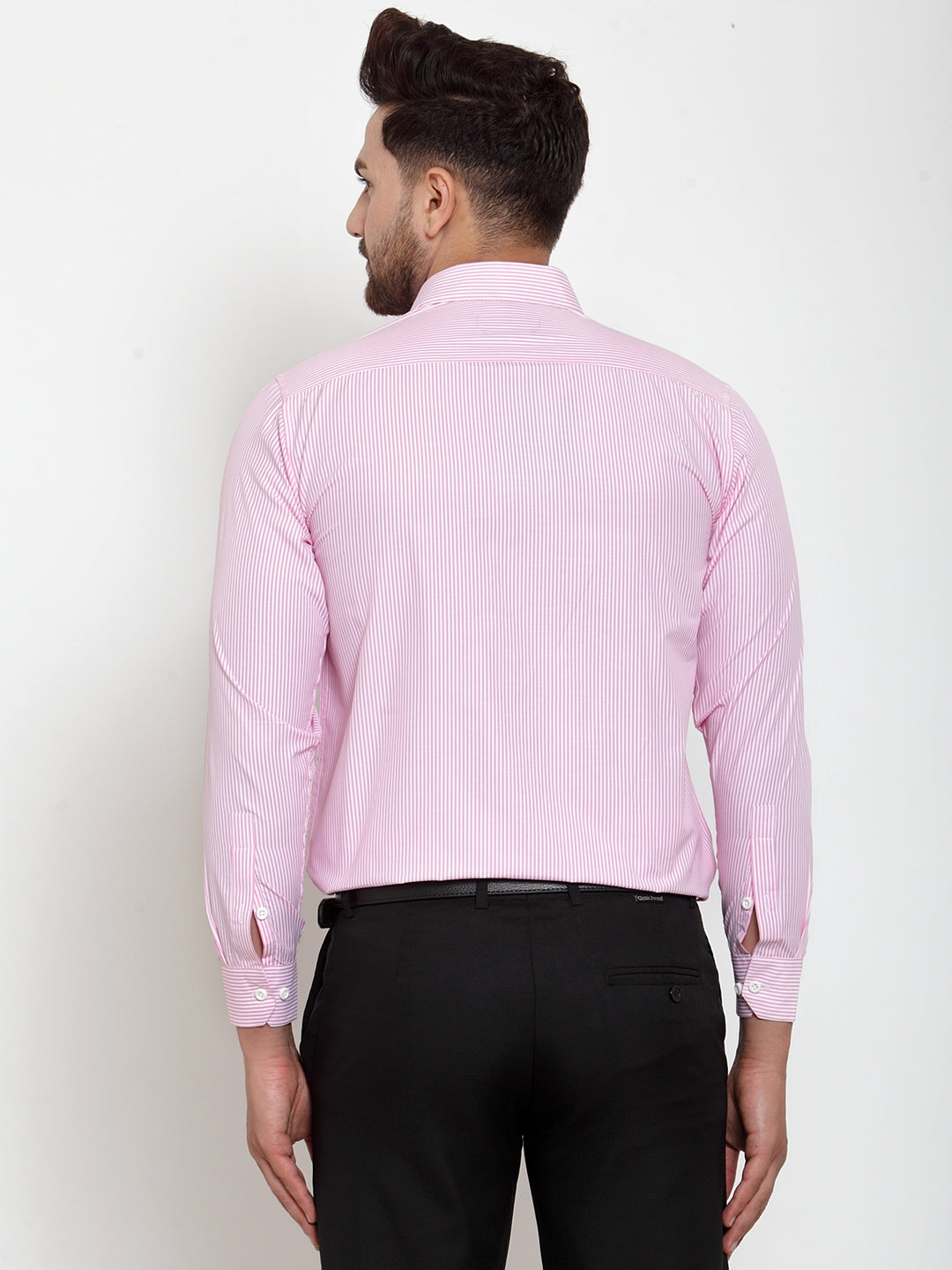 Jainish Pink Men's Cotton Striped Formal Shirt's ( SF 759Pink ) - Distacart