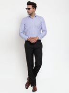 Jainish Blue Men's Cotton Checked Formal Shirt's ( SF 760Blue ) - Distacart