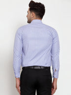 Jainish Blue Men's Cotton Checked Formal Shirt's ( SF 760Blue ) - Distacart