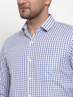 Jainish Blue Men's Cotton Checked Formal Shirt's ( SF 760Sky ) - Distacart