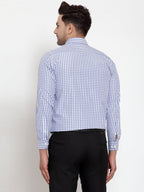 Jainish Blue Men's Cotton Checked Formal Shirt's ( SF 760Sky ) - Distacart
