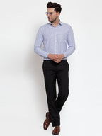 Jainish Blue Men's Cotton Checked Formal Shirt's ( SF 760Sky ) - Distacart
