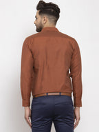 Jainish Brown Men's Cotton Polka Dots Formal Shirt's ( SF 761Brown ) - Distacart