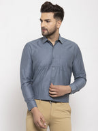 Jainish Grey Men's Cotton Polka Dots Formal Shirt's ( SF 761Grey ) - Distacart
