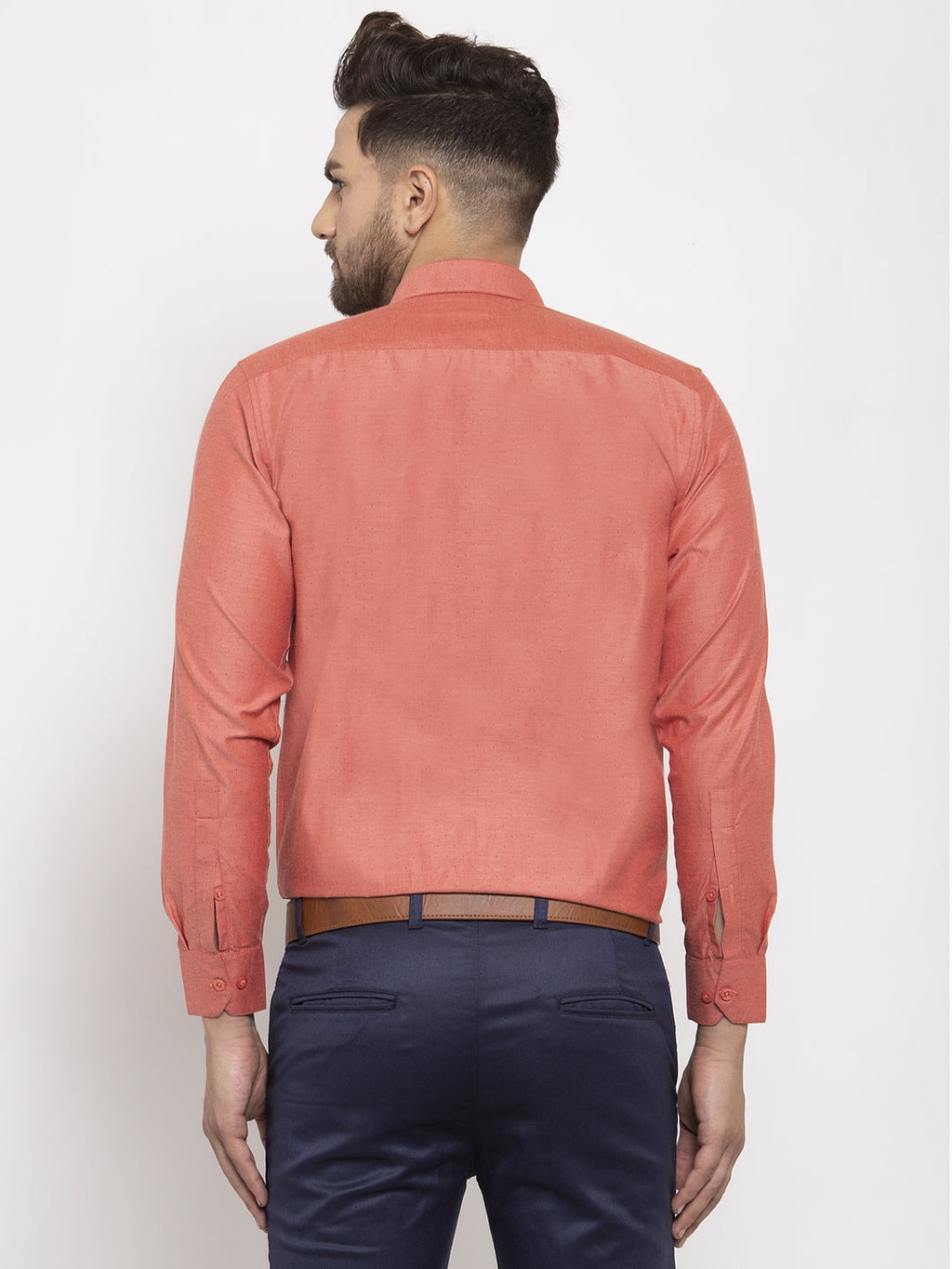 Jainish Orange Men's Cotton Polka Dots Formal Shirt's ( SF 761Keshar ) - Distacart
