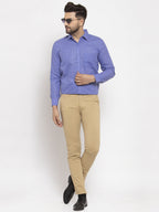 Jainish Blue Men's Dobby Solid Formal Shirts ( SF 762Blue ) - Distacart
