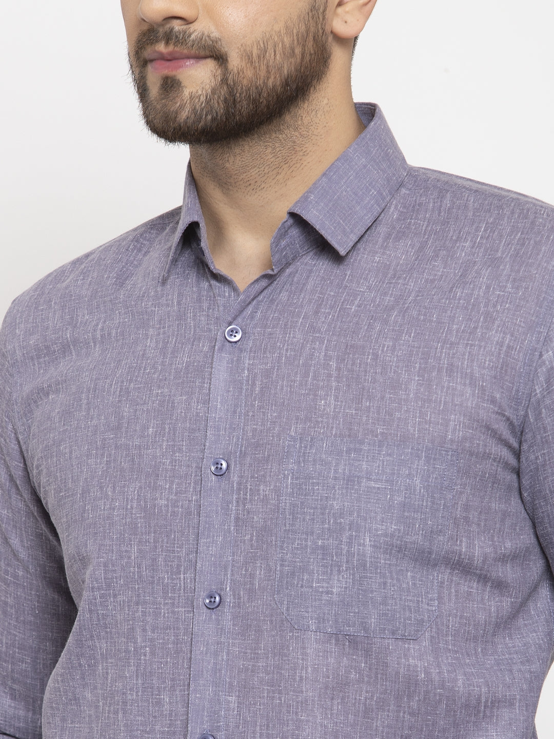 Jainish Grey Men's Dobby Solid Formal Shirts ( SF 762Grey ) - Distacart