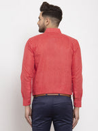 Jainish Red Men's Dobby Solid Formal Shirts ( SF 762Red ) - Distacart