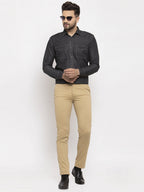 Jainish Black Men's Denim Solid Formal Shirt's ( SF 763Black ) - Distacart