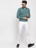 Jainish Green Men's Cotton Checked Formal Shirt's ( SF 764Green ) - Distacart