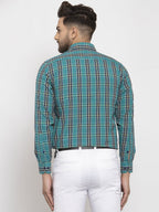 Jainish Green Men's Cotton Checked Formal Shirt's ( SF 764Green ) - Distacart