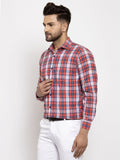 Jainish Red Men's Cotton Checked Formal Shirt's ( SF 764Red ) - Distacart