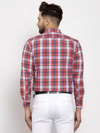 Jainish Red Men's Cotton Checked Formal Shirt's ( SF 764Red ) - Distacart