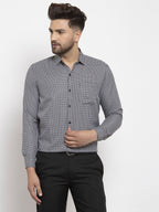 Jainish Black Men's Cotton Checked Formal Shirt's ( SF 765Black ) - Distacart