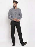 Jainish Black Men's Cotton Checked Formal Shirt's ( SF 765Black ) - Distacart