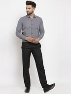Jainish Black Men's Cotton Checked Formal Shirt's ( SF 765Black ) - Distacart