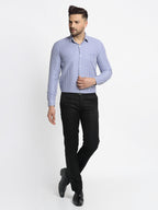 Jainish Blue Men's Cotton Checked Formal Shirt's ( SF 765Blue ) - Distacart