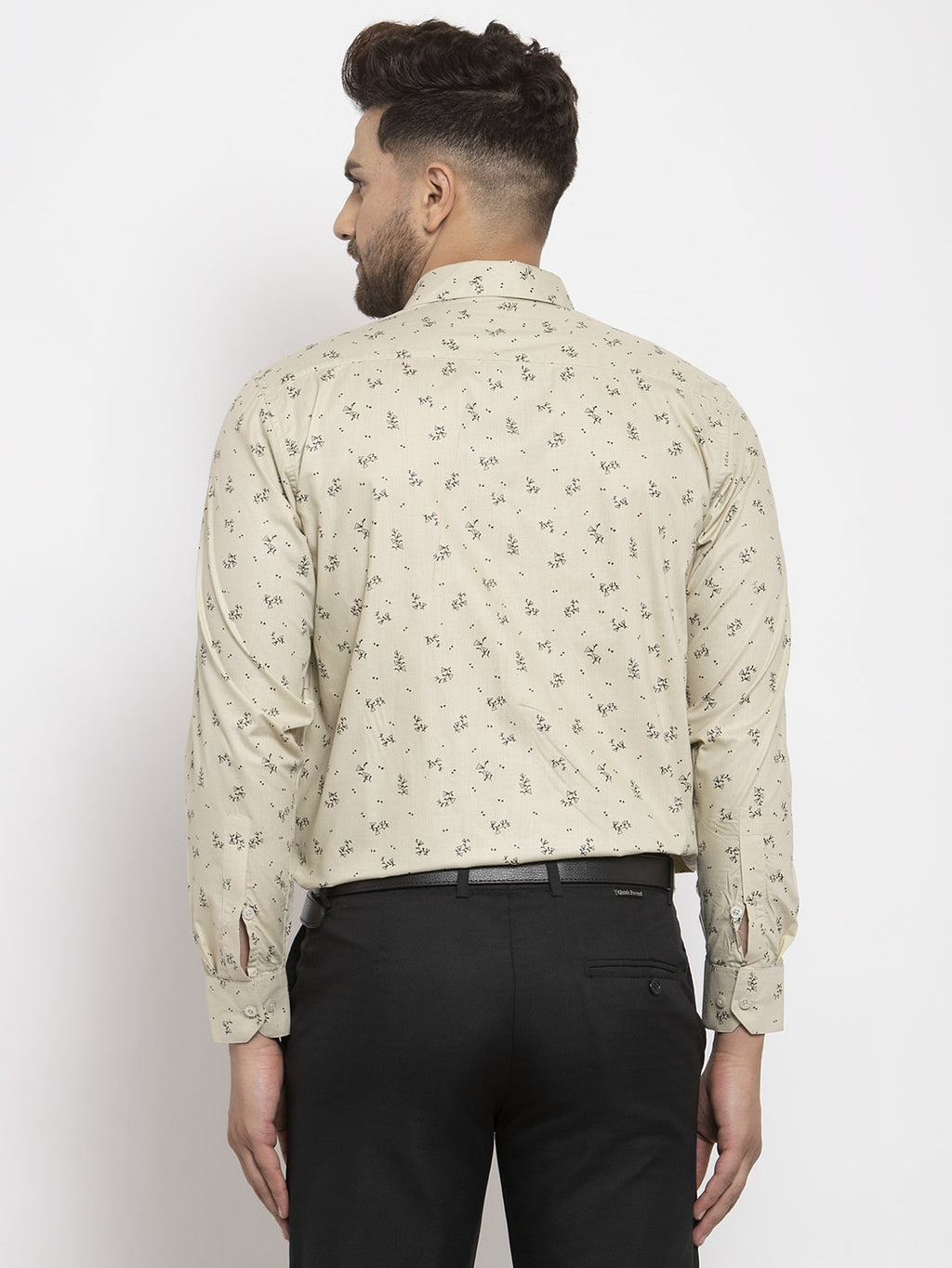 Jainish Cream Men's Cotton Printed Formal Shirt's ( SF 766Cream ) - Distacart