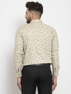 Jainish Cream Men's Cotton Printed Formal Shirt's ( SF 766Cream ) - Distacart