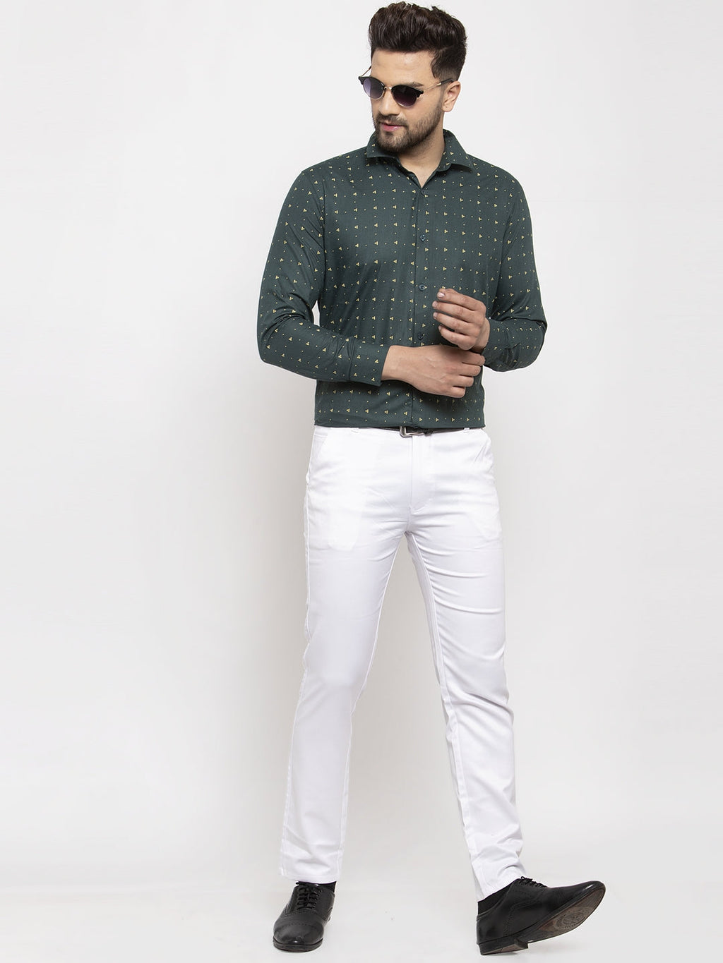 Jainish Green Men's Cotton Printed Formal Shirt's ( SF 766Green ) - Distacart