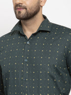 Jainish Green Men's Cotton Printed Formal Shirt's ( SF 766Green ) - Distacart