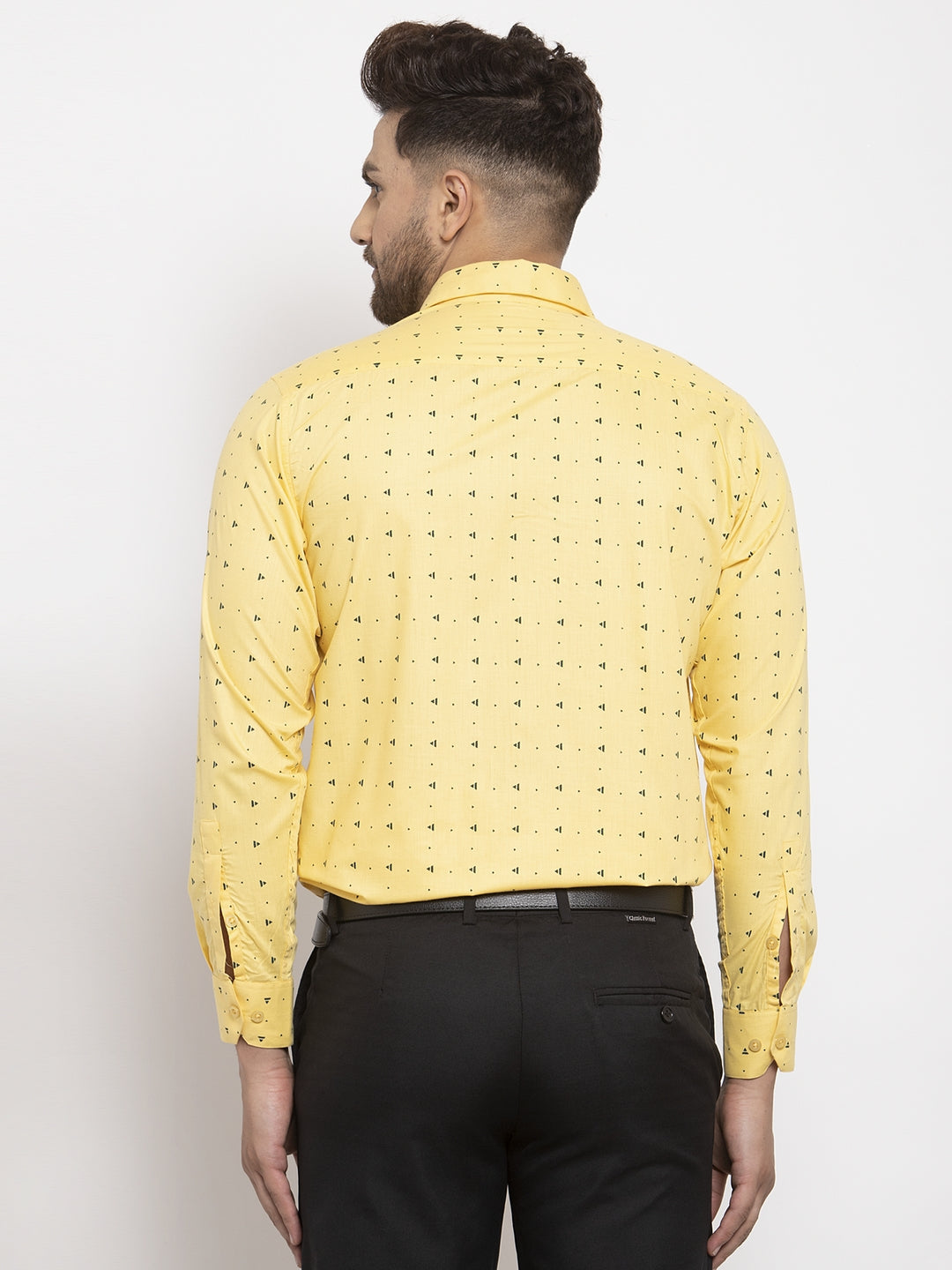 Jainish Yellow Men's Cotton Printed Formal Shirt's ( SF 766Yellow ) - Distacart