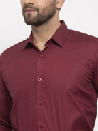 Jainish Maroon Men's Cotton Geometric Formal Shirt's ( SF 767Maroon ) - Distacart