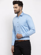Jainish Blue Men's Cotton Solid Formal Shirt's ( SF 768Light-Blue ) - Distacart