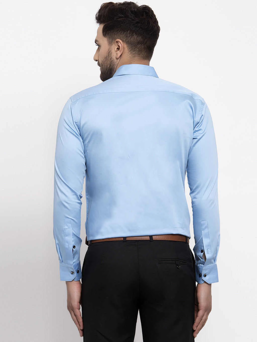 Jainish Blue Men's Cotton Solid Formal Shirt's ( SF 768Light-Blue ) - Distacart