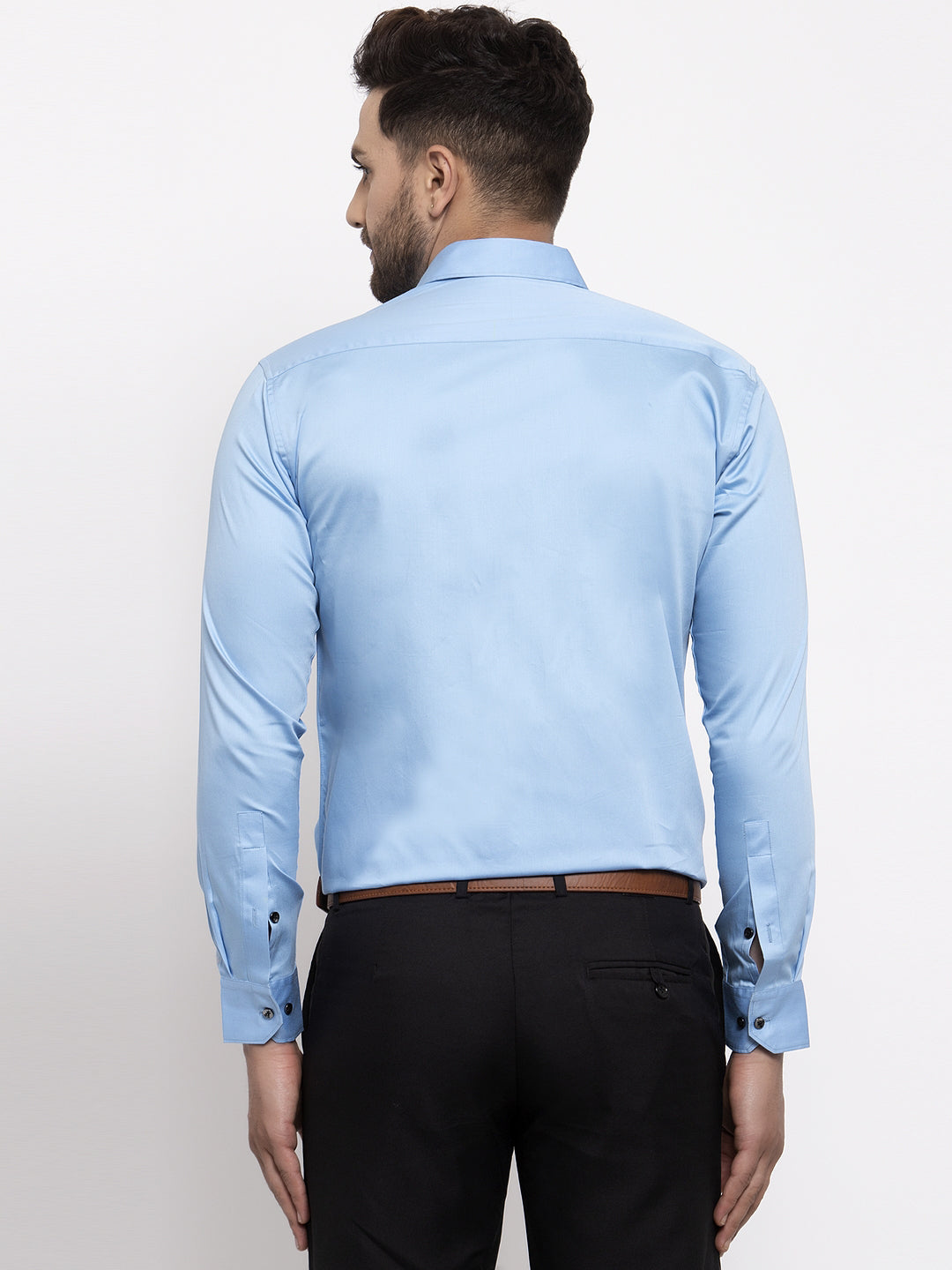 Jainish Blue Men's Cotton Solid Formal Shirt's ( SF 768Light-Blue ) - Distacart