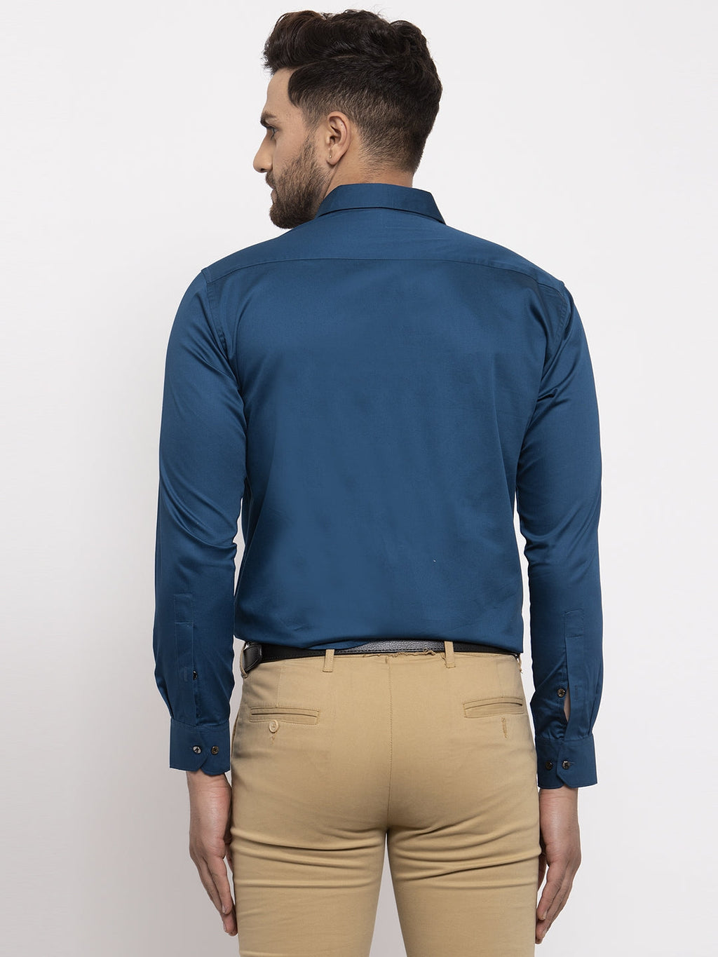 Jainish Navy Men's Cotton Solid Formal Shirt's ( SF 768Navy ) - Distacart