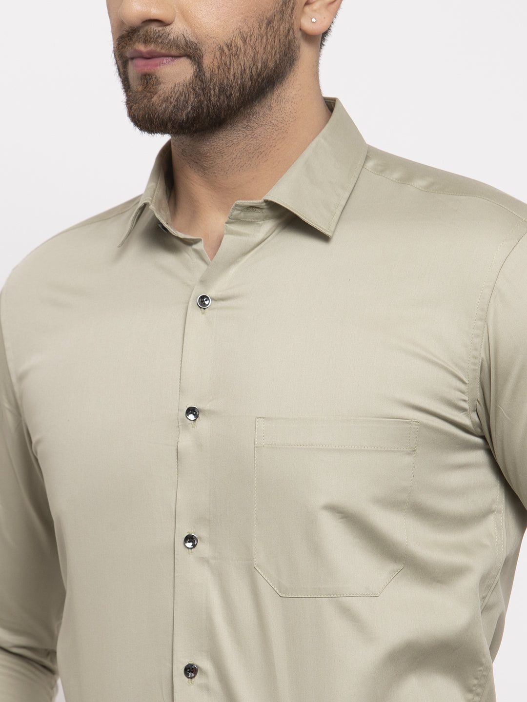 Jainish Silver Men's Cotton Solid Formal Shirt's ( SF 768Steel-Grey ) - Distacart