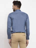 Jainish Navy Men's Cotton Solid Formal Shirt's ( SF 768Teal ) - Distacart