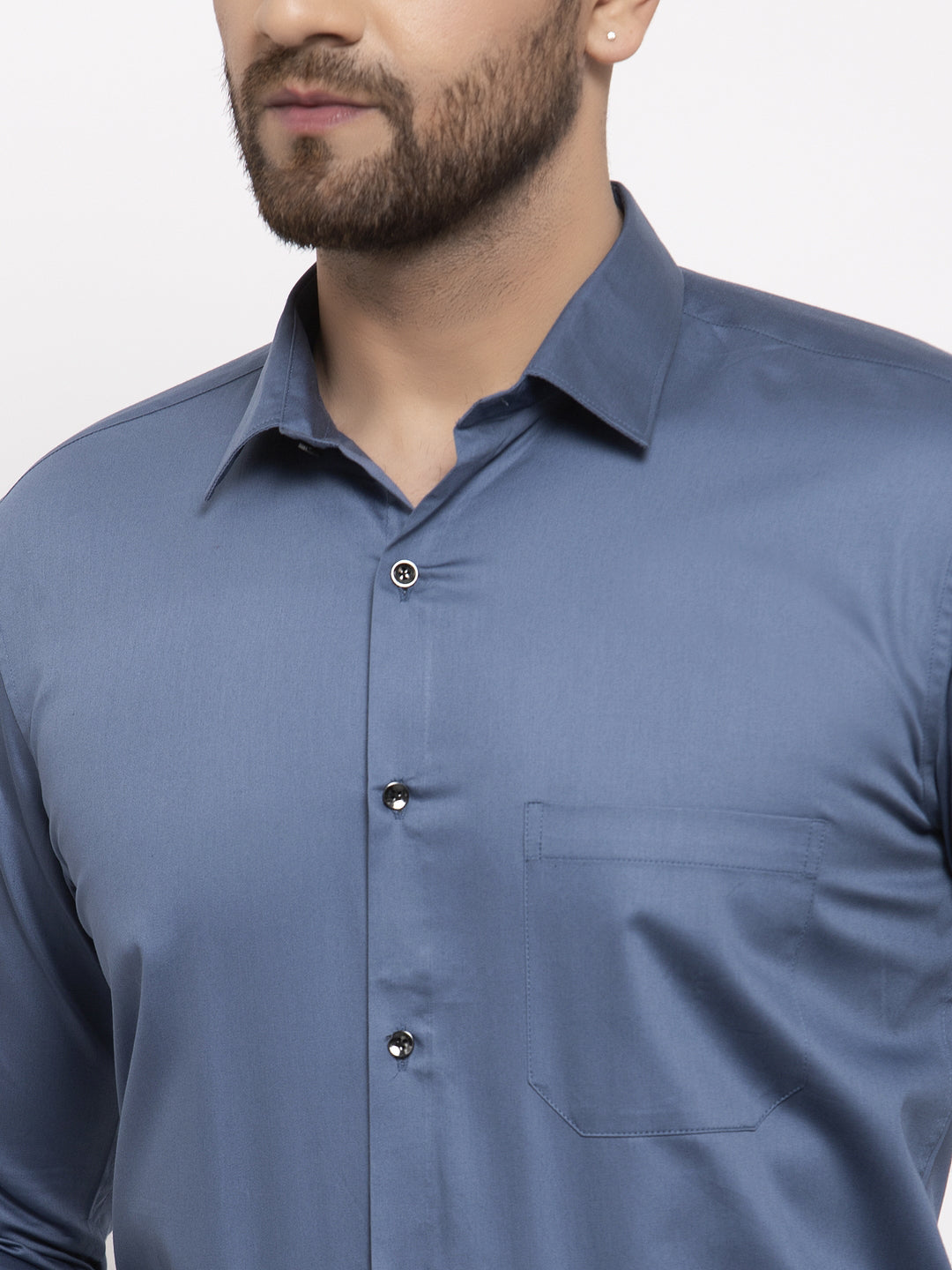 Jainish Navy Men's Cotton Solid Formal Shirt's ( SF 768Teal ) - Distacart