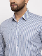 Jainish Grey Men's Cotton Striped Formal Shirt's ( SF 769Light-Grey ) - Distacart