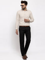 Jainish Cream Men's Cotton Striped Formal Shirt's ( SF 770Cream ) - Distacart