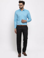 Jainish Blue Men's Cotton Printed Formal Shirt's ( SF 774Aqua ) - Distacart