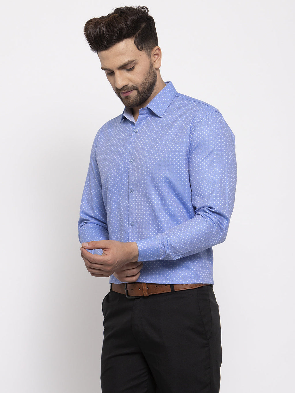 Jainish Blue Men's Cotton Printed Formal Shirt's ( SF 774Blue ) - Distacart