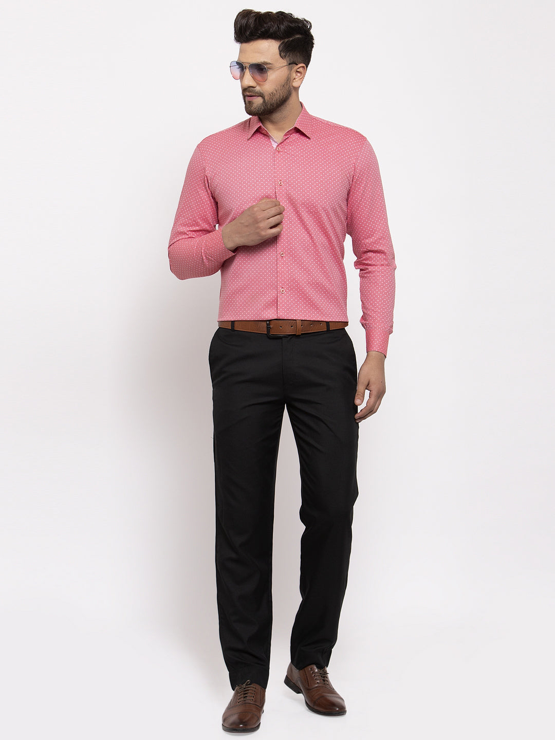 Jainish Red Men's Cotton Printed Formal Shirt's ( SF 774Coral ) - Distacart