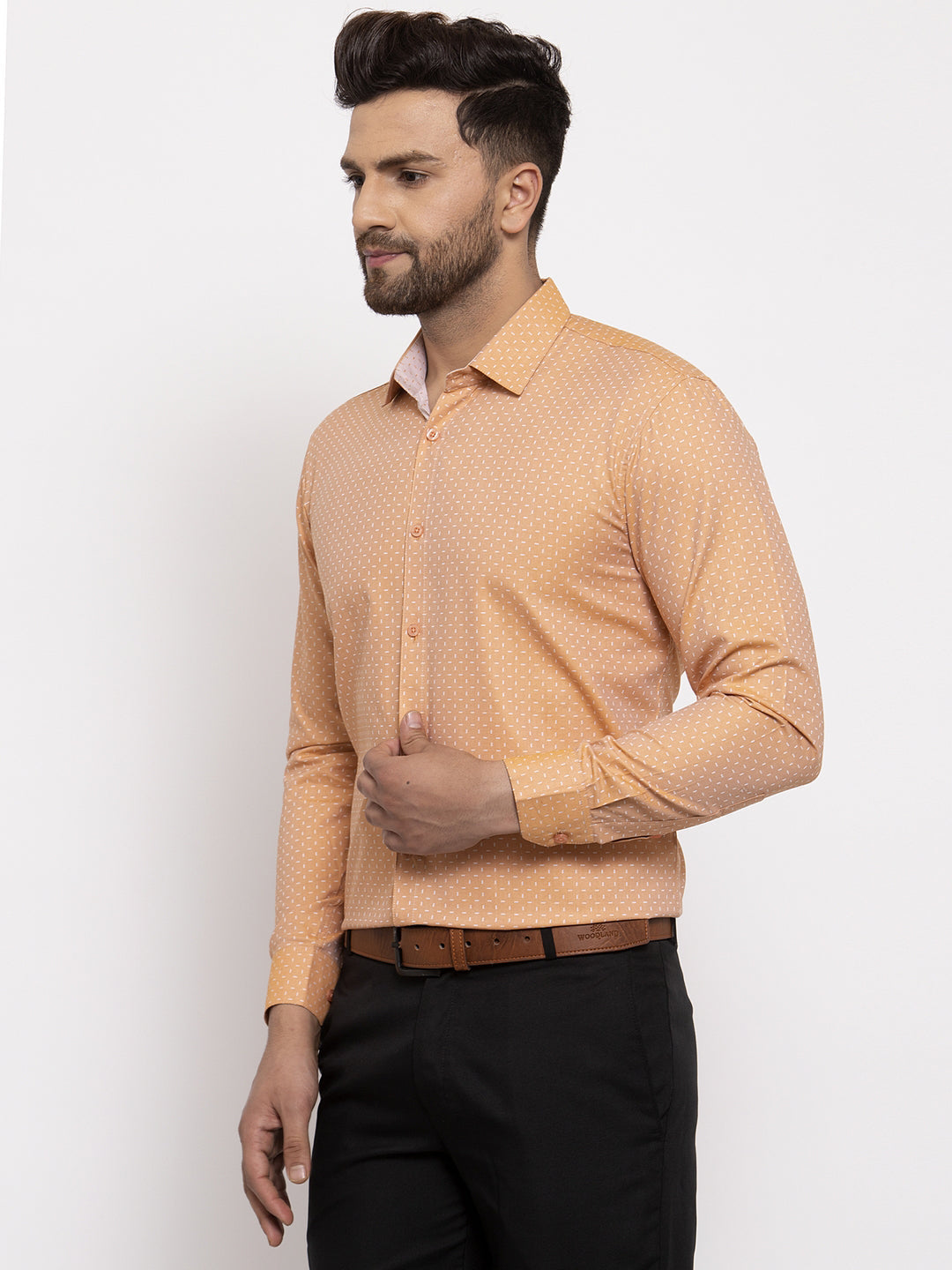 Jainish Brown Men's Cotton Printed Formal Shirt's ( SF 774Rust ) - Distacart