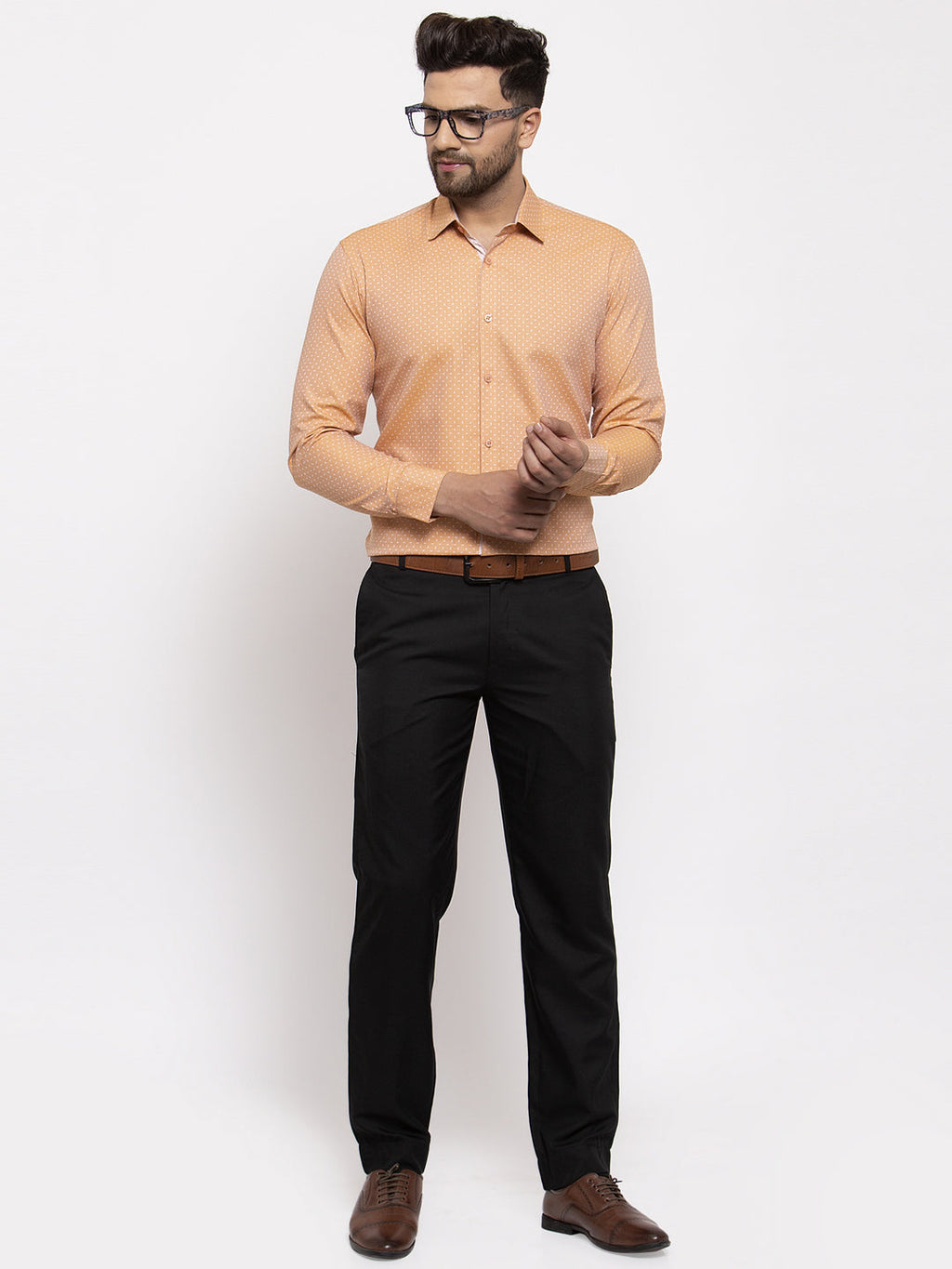 Jainish Brown Men's Cotton Printed Formal Shirt's ( SF 774Rust ) - Distacart