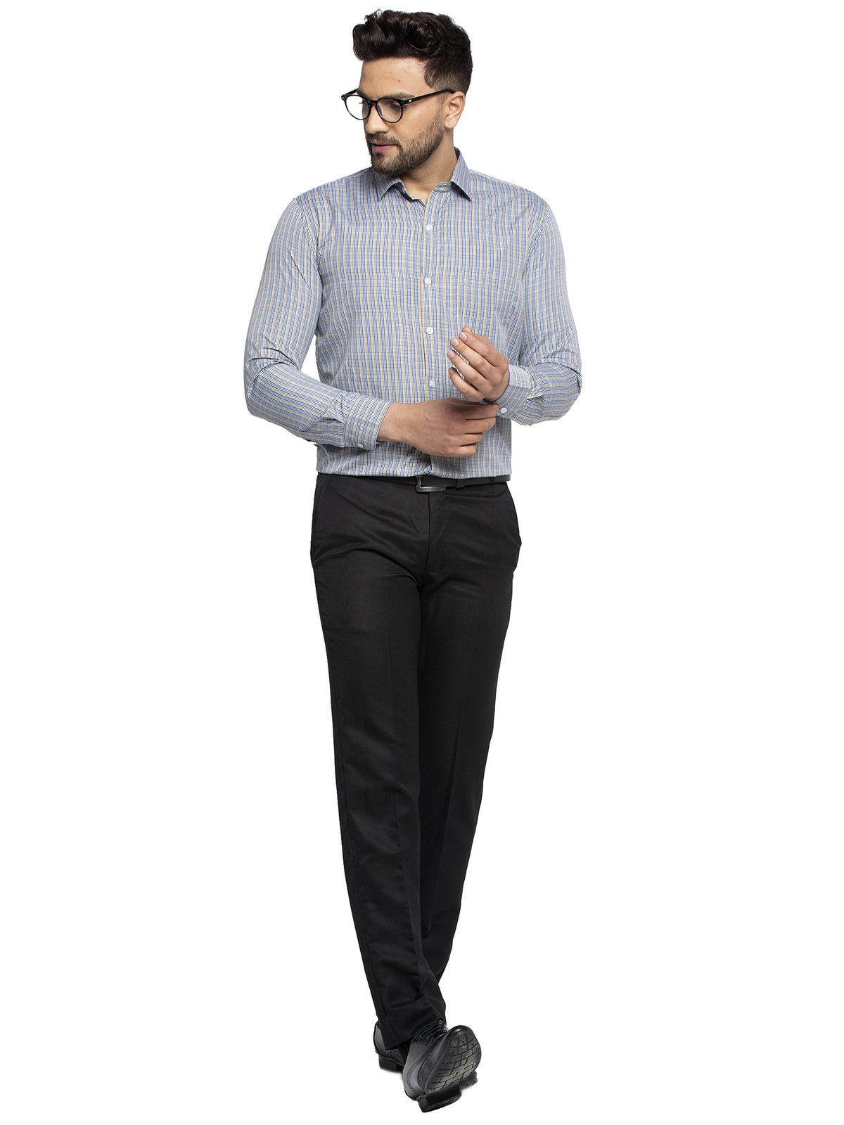 Jainish Green Men's Cotton Checked Formal Shirt's ( SF 776Green ) - Distacart
