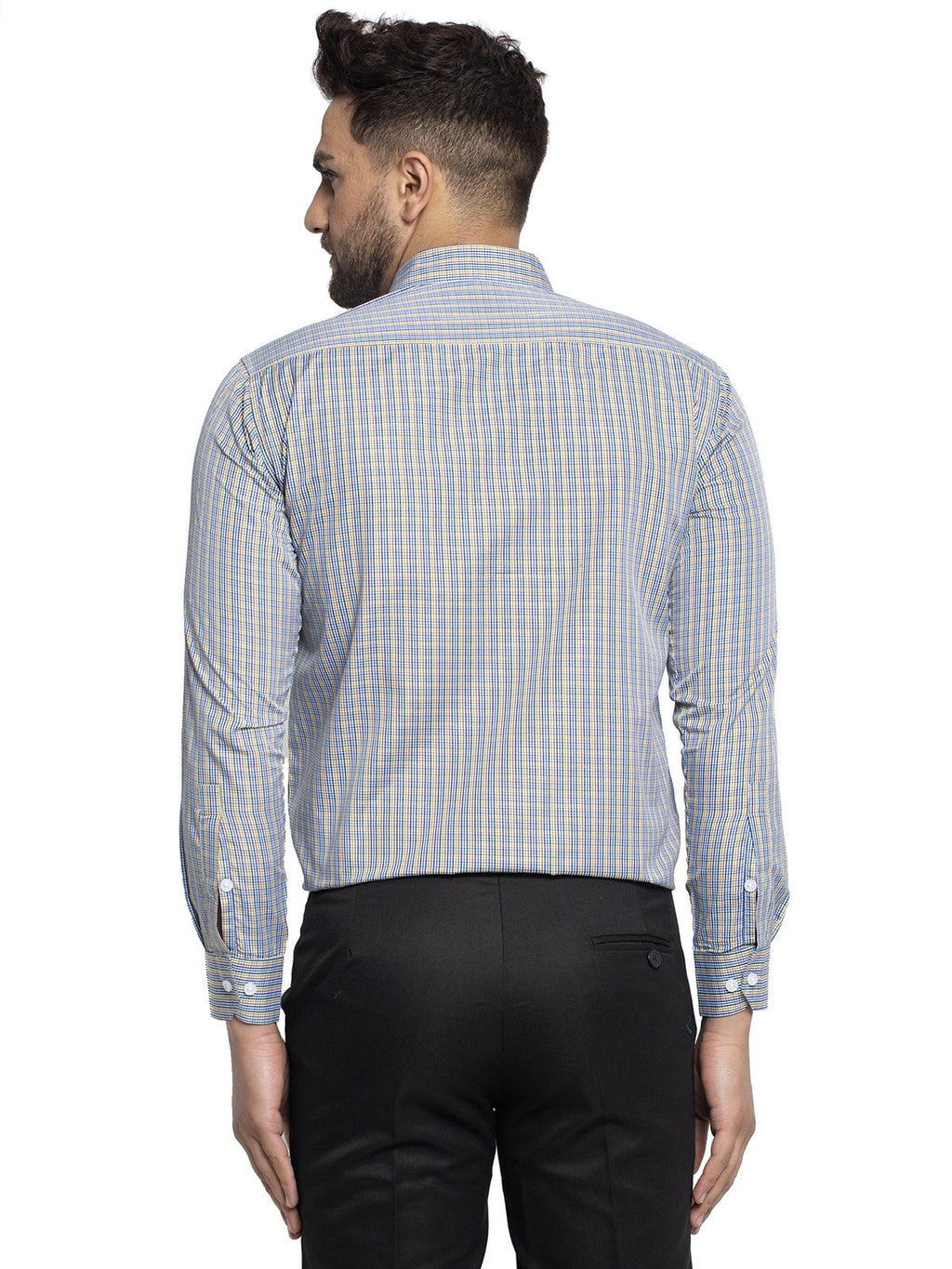 Jainish Green Men's Cotton Checked Formal Shirt's ( SF 776Green ) - Distacart