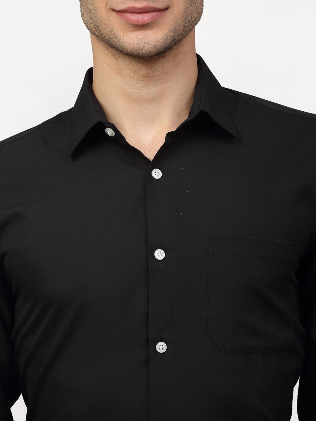 Jainish Black Men's Solid Formal Shirts ( SF 777Black ) - Distacart