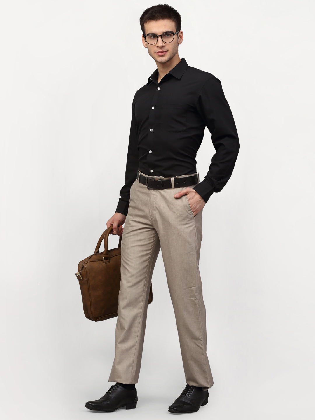 Jainish Black Men's Solid Formal Shirts ( SF 777Black ) - Distacart