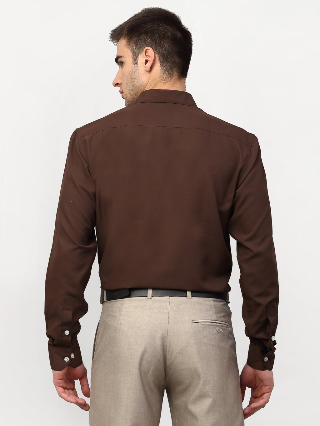 Jainish Brown Men's Solid Formal Shirts ( SF 777Coffee ) - Distacart
