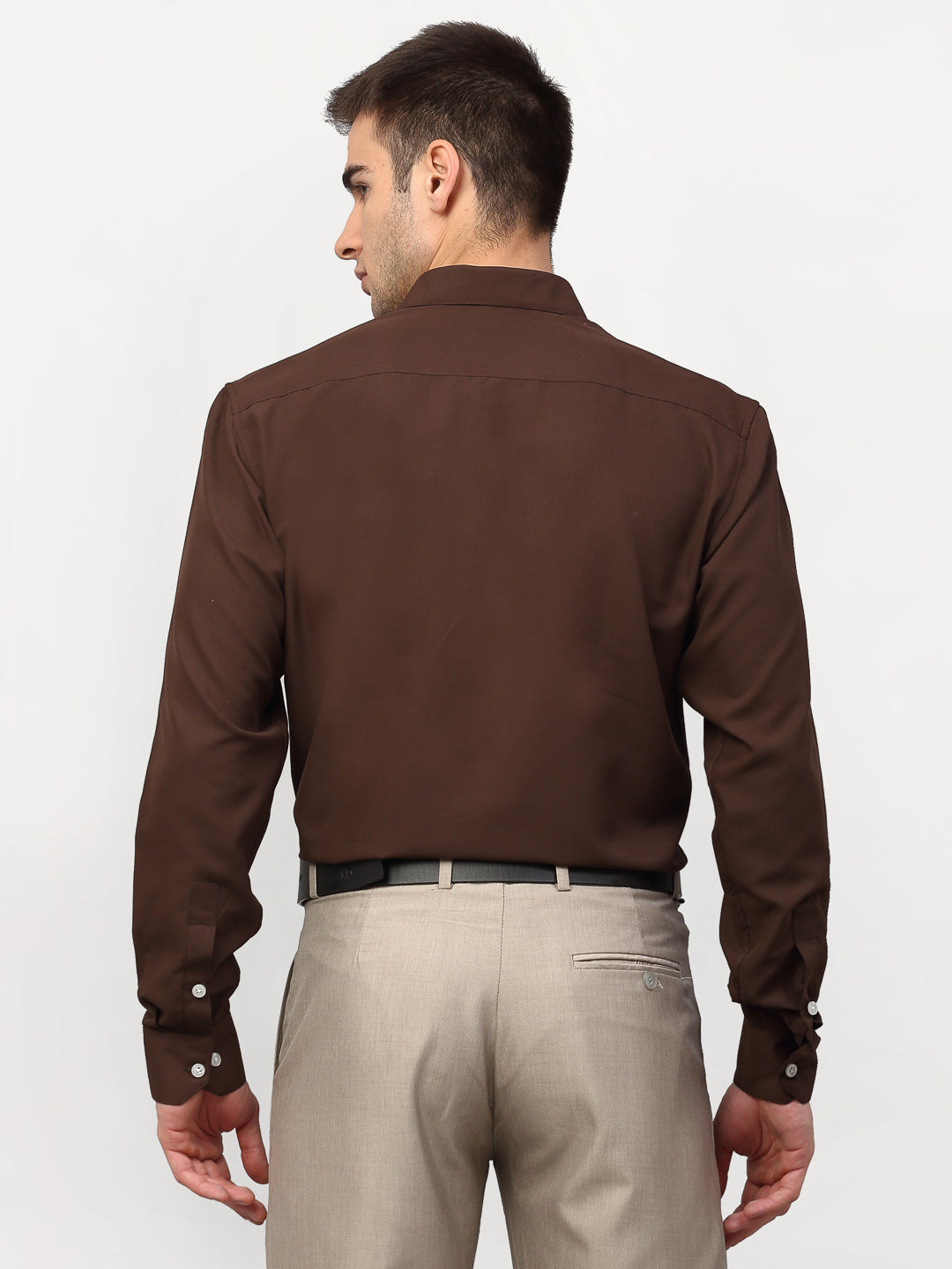 Jainish Brown Men's Solid Formal Shirts ( SF 777Coffee ) - Distacart