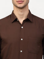 Jainish Brown Men's Solid Formal Shirts ( SF 777Coffee ) - Distacart